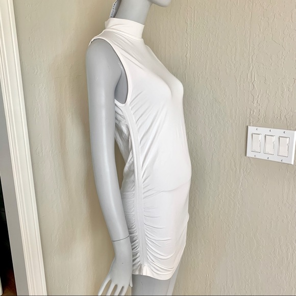 NWT FABLETICS Kathie Mock Neck Sleeveless Bodycon White Dress - Picture 7 of 16